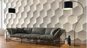 3D-gipsväggpanel HEXAGON (62x72 cm)