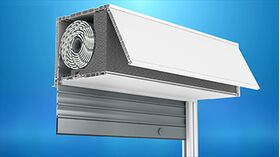 The TP1000 shutter with an open revision cover from the front