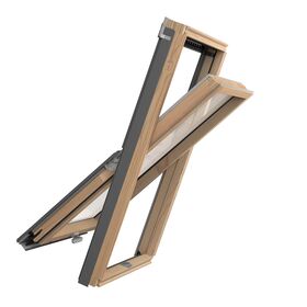 RoofLITE+ SLIM PINE | trä, pivåhängt, dubbelglas takfönster