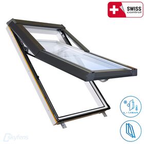 SKYLIGHT | PVC, hög pivåhängt, dubbelglas takfönster