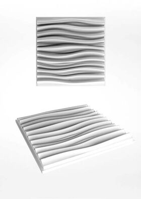 3D-gipsväggpanel WAVE S (48x48 cm)